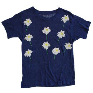 Banner Day 100% Cotton Blue Daisy Applique T-shirt Size Large